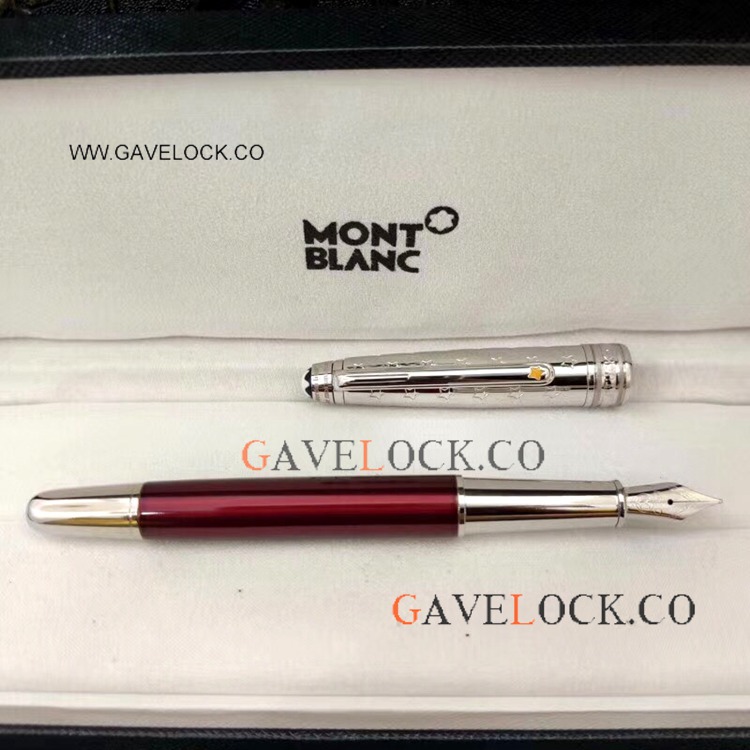 AAA Grade Copy Montblanc Le Petit Prince Red Silver Fountain